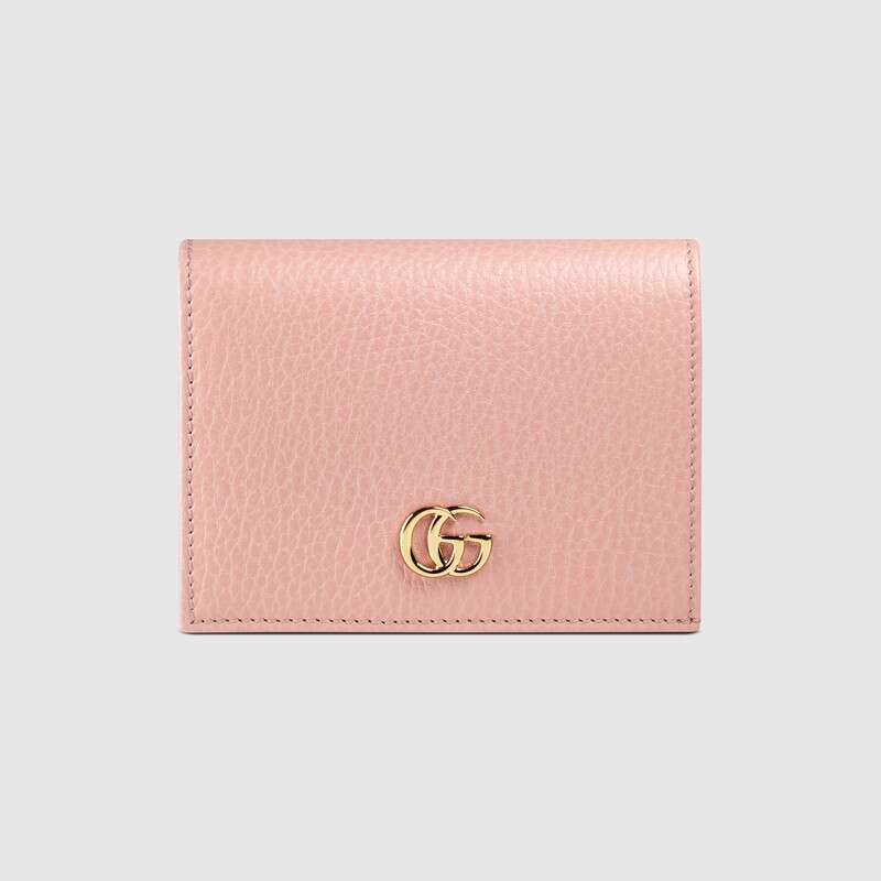 Gucci GG Marmont Leather Card Case Wallet 456126 Pink